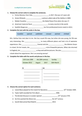 Dates with in and on