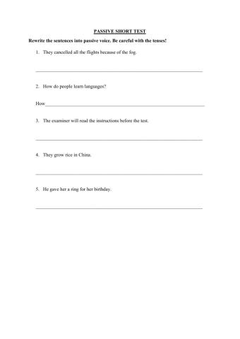 The passive really short test