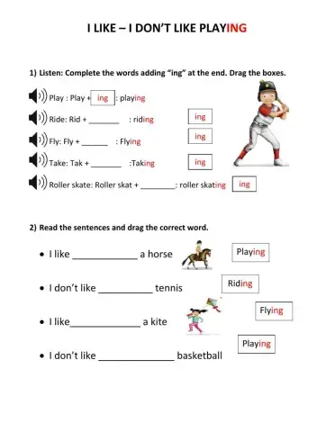 I like - I don't like DOING