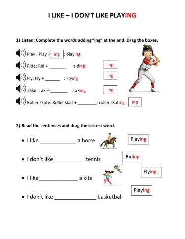 I like - I don't like DOING