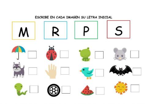 Escribe la letra inicial