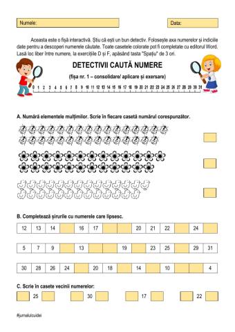 Detectivii caută numere - 0-31-nivel 1