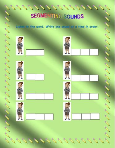 Segmenting s a t p sounds