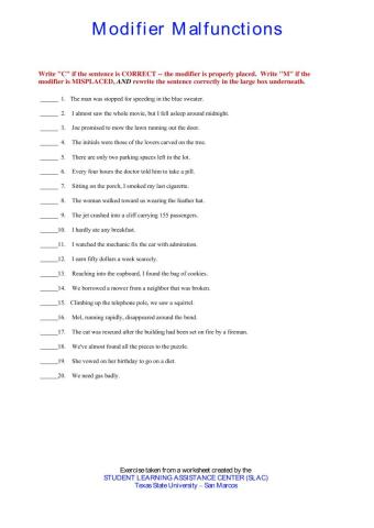 Modifier Malfunctions