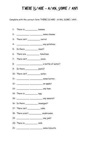 There is-are – a-an, some - any - 1