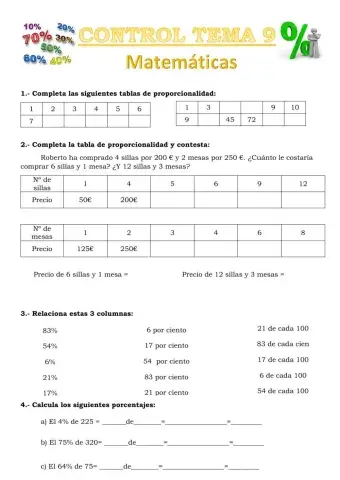 Control de matemáticas