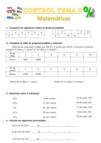 Control de matemáticas