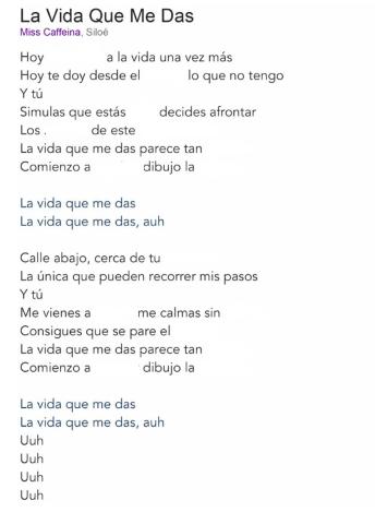 La vida que me das. Siloé y Miss cafeína