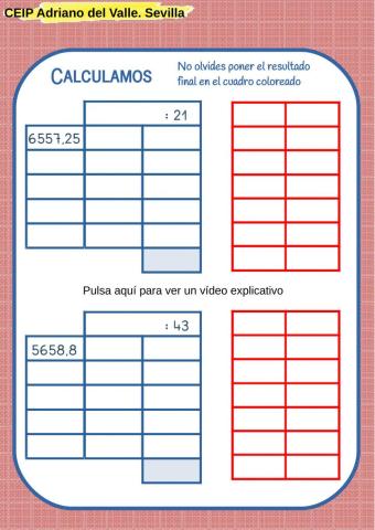 Divisiones ABN. Dividendo con decimales