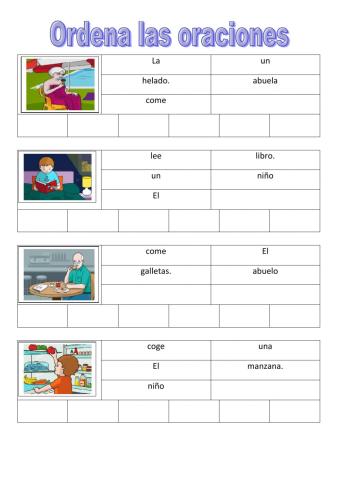 Ordena las oraciones