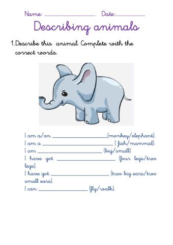 Describing animals