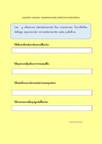 Fragmentación de oraciones.2.