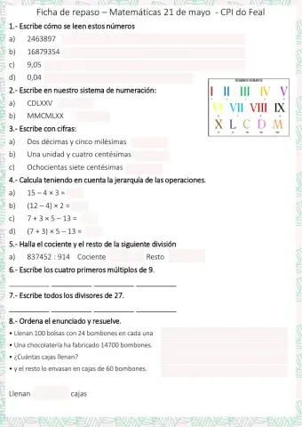 Repaso de matemáticas
