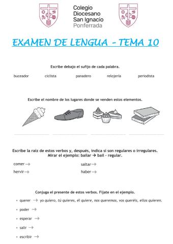 Examen Lengua Tema10
