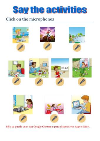 Say  free time activities tiger 6 macmillan