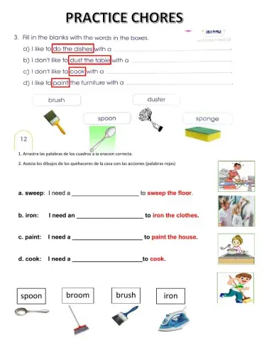 Chores and cleaning items