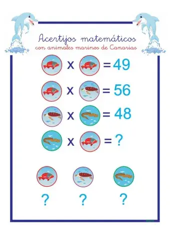 Acertijos matemáticos de Canarias multiplicar