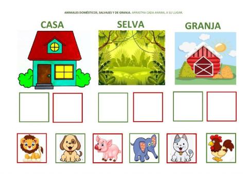 ANIMALES DOMESTICOS, SALVAJES Y DE GRANJA