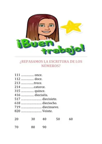 Escritura de números hasta 1000