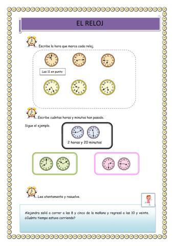 Trabajamos con el reloj analógico