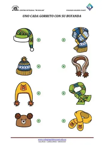 uno cada bufanda con su gorro
