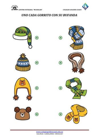 uno cada bufanda con su gorro