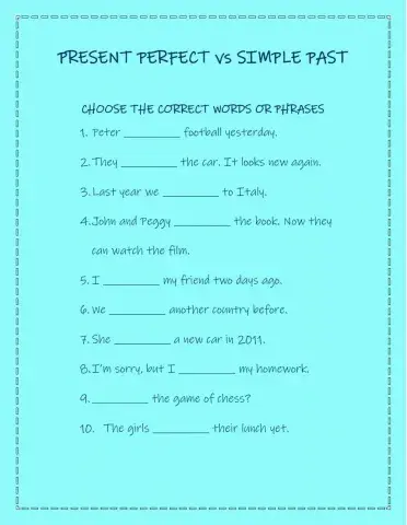 PRESENT PERFECT vs SIMPLE PAST