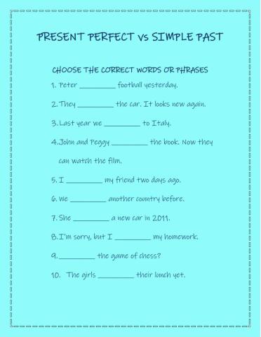 PRESENT PERFECT vs SIMPLE PAST