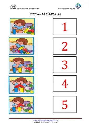 completa la secuencia temporal (niño jugando)