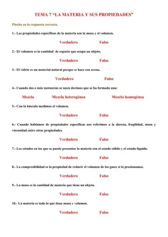 LA MATERIA Y SUS PROPIEDADES