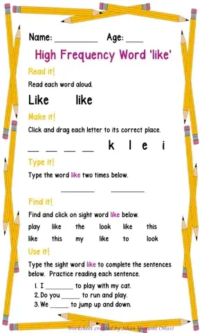 Sight word 'like'