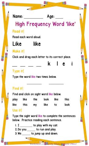 Sight word 'like'