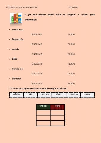 El verbo: persona, número y tiempo