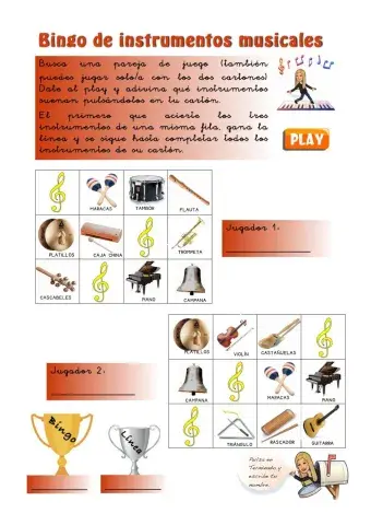 Bingo de instrumentos musicales