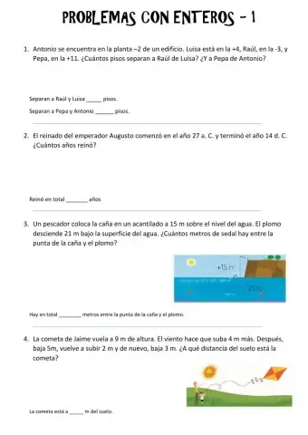 T7 Problemas con números enteros - 1