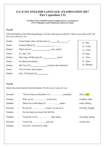 Ol english 2017 part 1 q 1 to 5 final