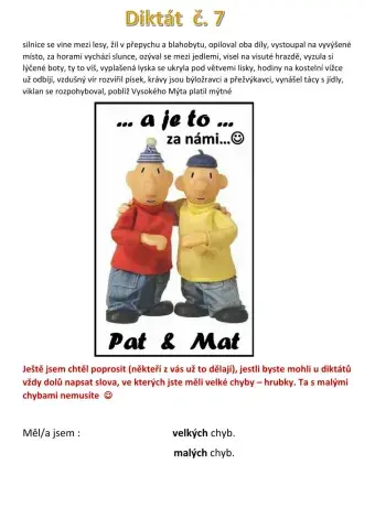 Diktát č. 7  výsledky