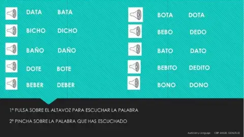 Discriminación auditiva B-D