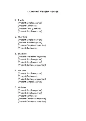 Changing Present Tenses
