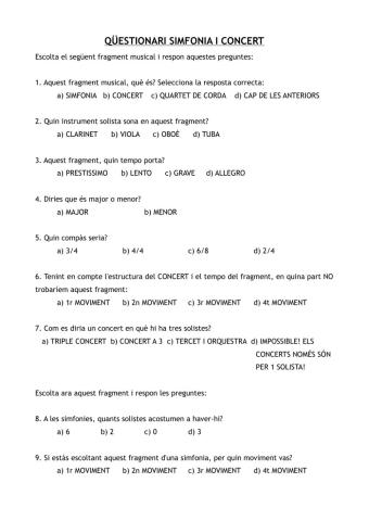 Qüestionari simfonia i concert