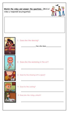 Like + ing - EXTRA 4th form