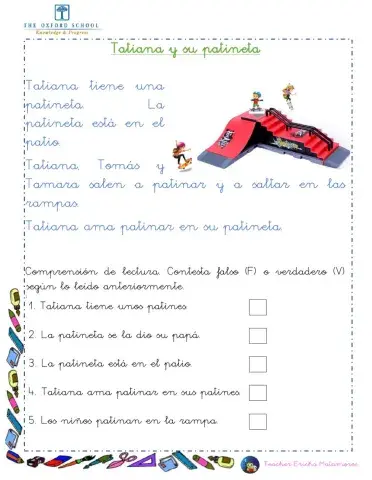 Lectura Tatiana y su patineta