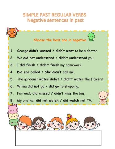 Past simple negative sentences