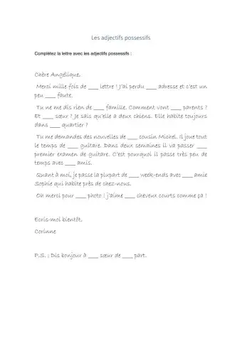 Les adjectifs possessifs