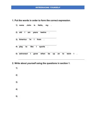 Introduce yourself ws