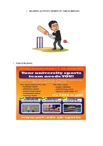 University sports club.