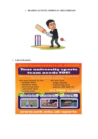 University sports club.