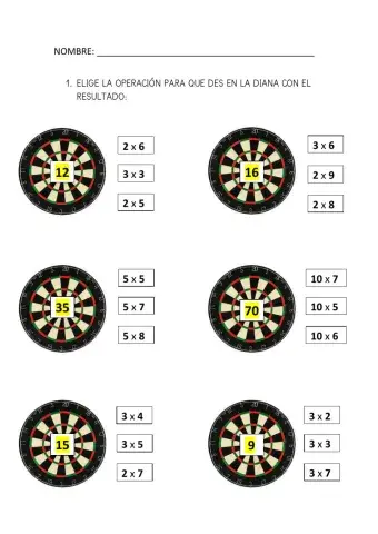 Dianas de multiplicar