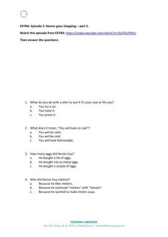 Extra Episode 2 Part 2 - Hector goes shopping