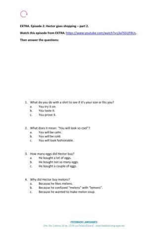 Extra Episode 2 Part 2 - Hector goes shopping